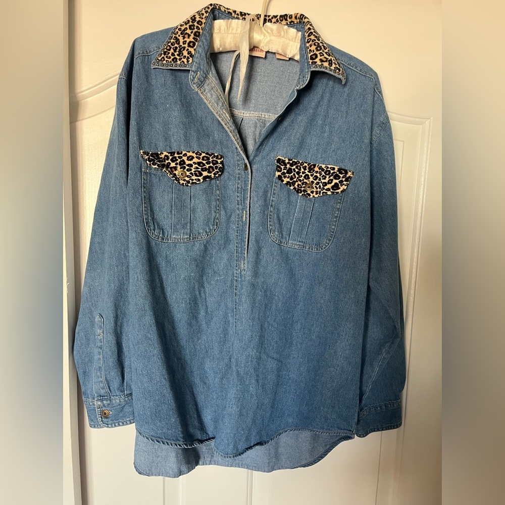 Vintage crossroads denim button up